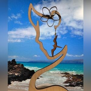 Handmade Hawaiian Iwa Bird Laser Cut Earring